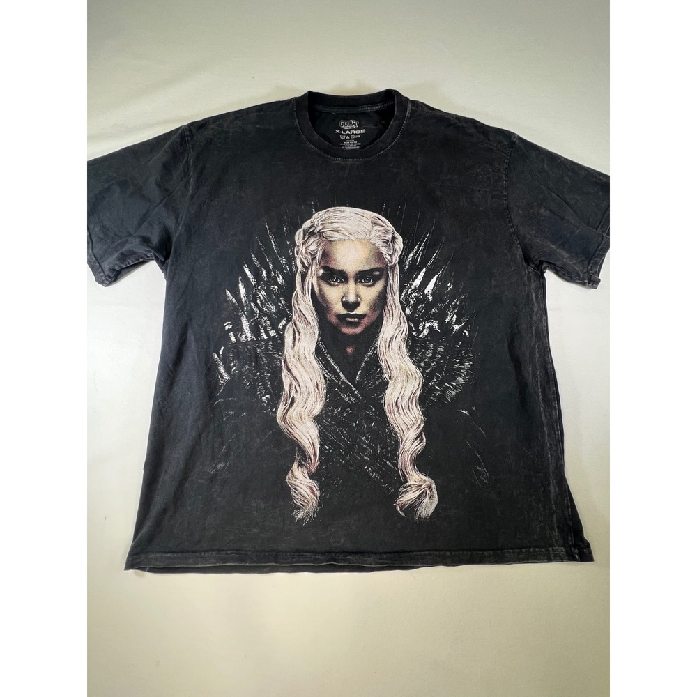 Goat Crew Game of Thrones Daenerys Mother of Dragons Acid Wash Shirt XL Black
